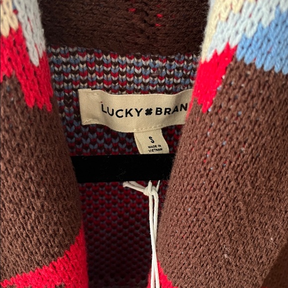 ‼️FINAL PRICE‼️ Lucky brand Brown Aztec Pattern Cardigan- new with tags - Picture 3 of 4